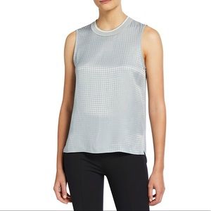 Rag & Bone Ali Houndstooth Tank in Dusty Blue –– NWT